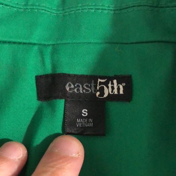 {East 5th} Green Collared Button Front Swing Jacket - Picture 6 of 9